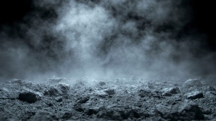 Obraz premium Dark Smoky Rocky Terrain Background Grunge Mysterious Textured Surface
