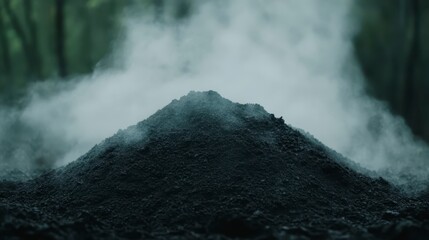 Steaming Compost Pile Organic Farming Rich Soil Nature s Cycle Dark Earth Agriculture Smoke