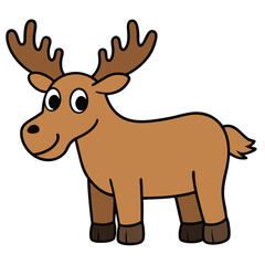 Moose cartoon illustration isolated on white background