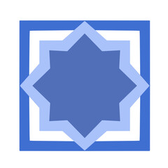 Abstract blue geometric star design