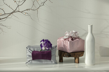 Korean traditional wrapping cloth made of silk(bojagi).