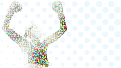 A silhouette vector from colorful shape of a boxer athlete exercise routine