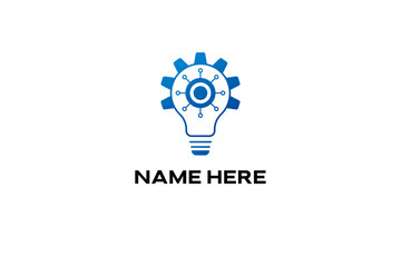 Innovative Gear and Lightbulb Logo | Tech-Inspired Idea Logo