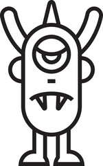 Cute Monster Line Icon
