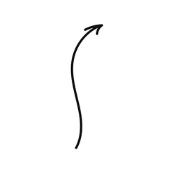 Simple line hand drawn black arrow. Vector illustration