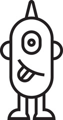 Cute Monster Line Icon
