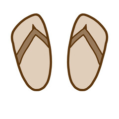 Nude slippers illustration for unisex footwear