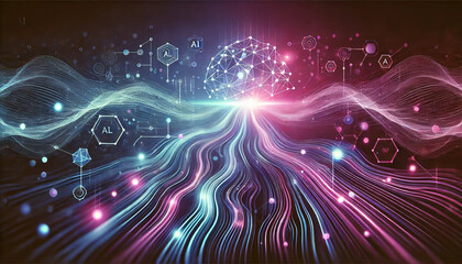 Fototapeta premium Abstract AI data visualization