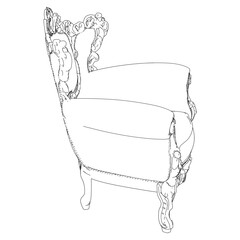 Armchair outline vector collection. Elegant line art designs for contemporary living spaces. Ideal for interior design projects.