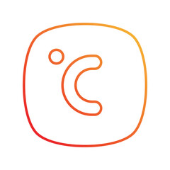 degree celsius gradient icon with white background vector stock illustration