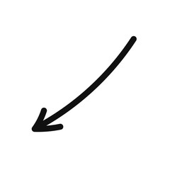Fototapeta premium Simple line hand drawn black arrow. Vector illustration