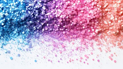 Fototapeta premium pastel color glitter scaterred isolated on white background