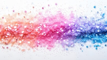 pastel color glitter scaterred isolated on white background