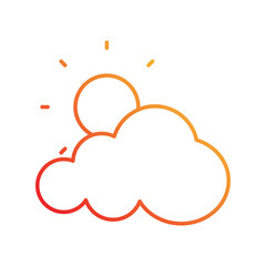 sunny gradient icon with white background vector stock illustration