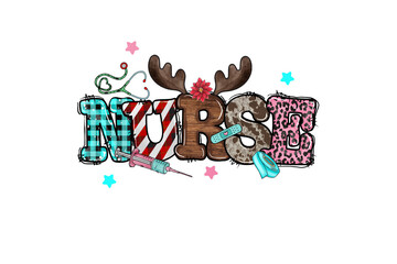 Christmas Nurse sublimation Design