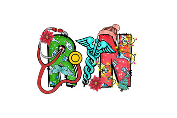 Christmas Nurse sublimation Design