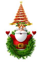 christmas tree with santa claus