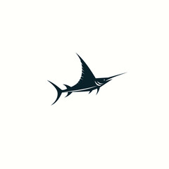 swordfish vector icon, silhouette swordfish, marlin fish logo silhouette vector template