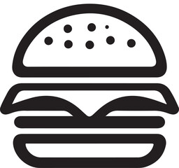 Burger Silhouette Vector Icon Design Illustration