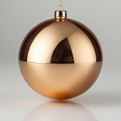 gold christmas ball isolated on transparent background cutout