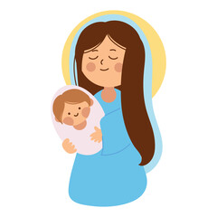 cute mary and baby jesus