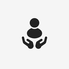 Hands Holding User Icon
