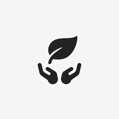 Hands Holding Leaf Icon
