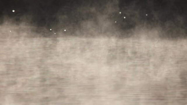Fog and water vapor on the surface of the adda river