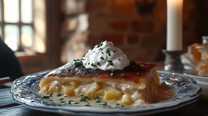 Creamy Potato Gratin with Herb Garnish