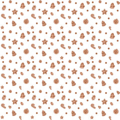 Christmas pattern with gingerbread
