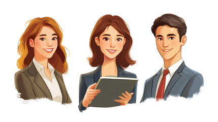 Confident business team members smiling for corporate headshots, conveying professionalism and success