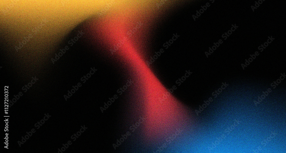 Wall mural abstract yellow red blue grainy color gradient noise texture banner, grainy gradient background