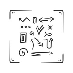 Fototapeta premium Ancient arrows set. Hand drawn vector illustration. Sketch style drawing.