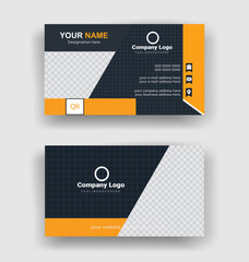Modern shape  blue and Orange double sided business card inspiration - creative and clean business card template. Designed for business and corporate