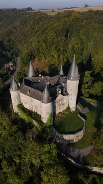 Veves Castle nestled in lush greenery showcases stunning medieval architecture