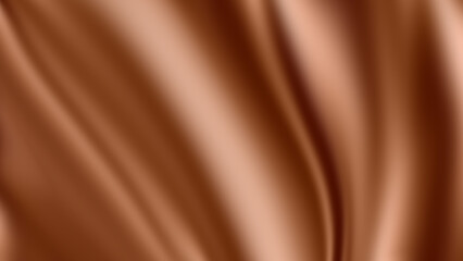 Luxurious smooth fabric texture with a satin-like sheen. Flowing draped folds adding depth and movement. Warm brown tones evoking richness and sophistication. Luxury branding or promotional material.