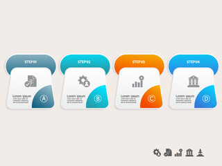 infographics timeline business workflow report background with business icon 4 steps for presentation