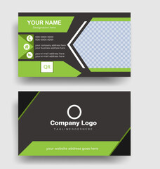  Modern shape Green double sided business card inspiration - creative and clean business card template. Designed for business and corporate