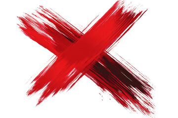 a red x painted on a white background