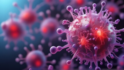 Fototapeta premium Virus Model Representing Infection and Healthcare in a Cinematic Light