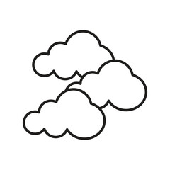 cloudy line icon with white background vector stock illustration