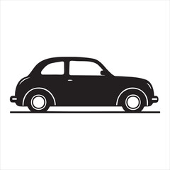 Mini family car silhouette vector illustration