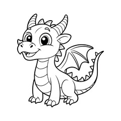 cute dragon coloring page design