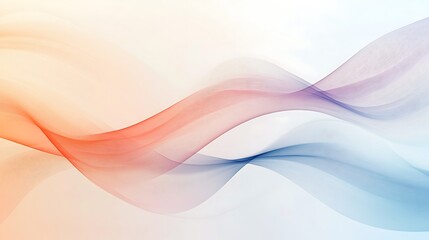 Obraz premium Abstract Pastel Waves Flowing Softly Across White Background