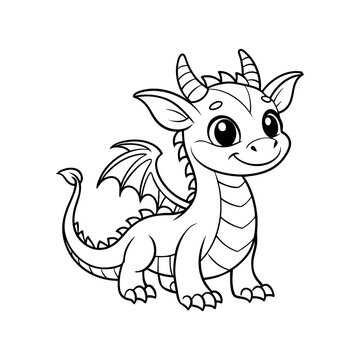 recommend clip art: cute dragon coloring page design