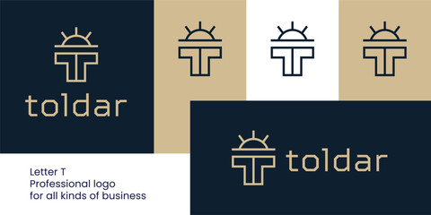 Abstract Letter T Logo Representing Sunrise and New Beginnings