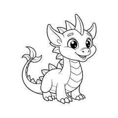 cute dragon coloring page design