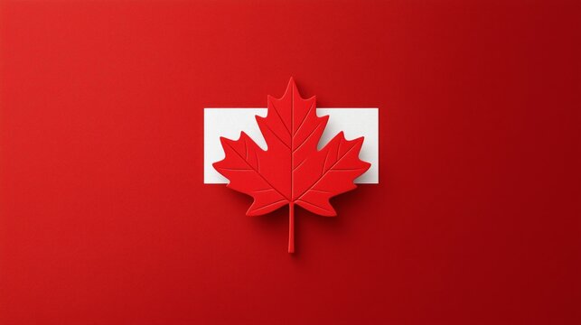 This vibrant red and white design captures Canadian culture with its iconic maple leaf motif