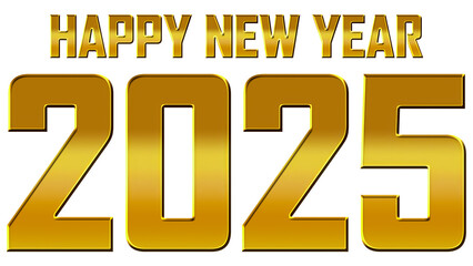 Happy New Year 2025, Golden, art, illustration, design.