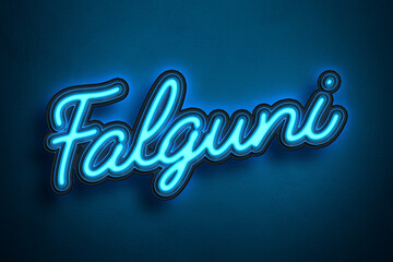 Neon Light Editable Text Effect of Hindi name Falguni.